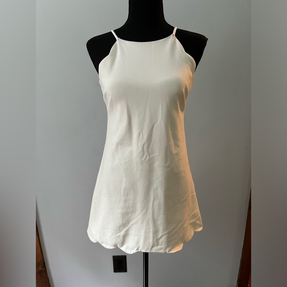 Aqua halter mini dress
